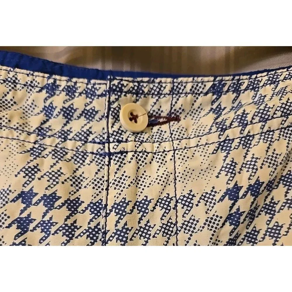 Tommy Bahama Relax Cargo Swim‎ trunks Shorts Mens 38 Blue White Geo Lightweight